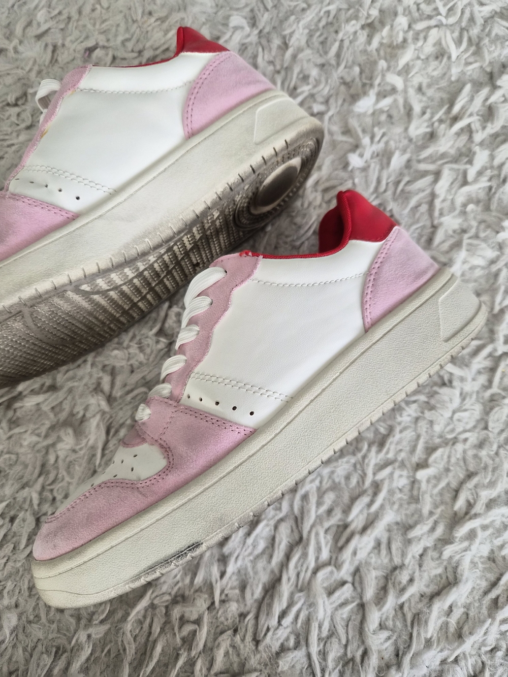 H&M Pink and White Colorblock Sneakers Size 5.5 - Picture 4 of 16